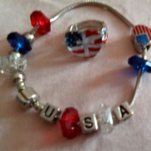 Patriotic bracelet and ring